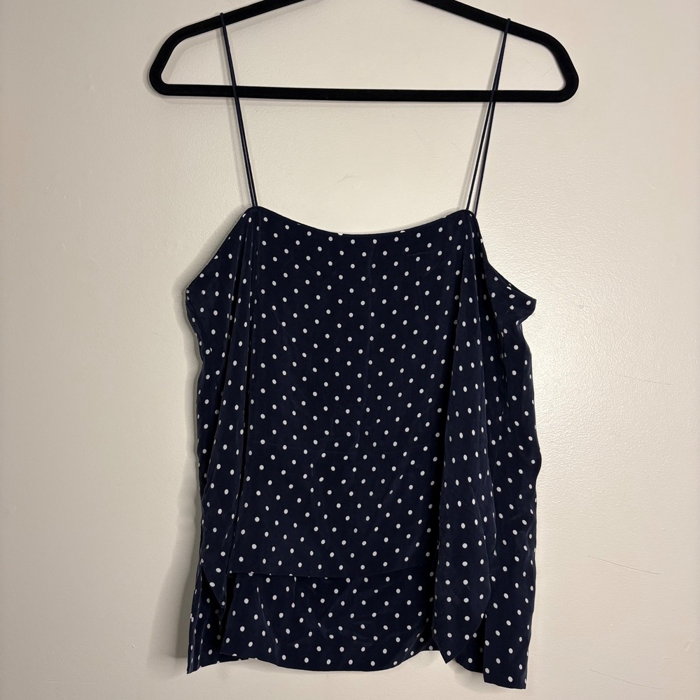 Everlane Navy Polka Dot Cami Top Size 12 - Picture 6 of 6